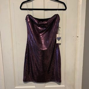 Iris Purple Sequin Mini Dress